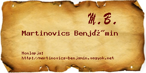 Martinovics Benjámin névjegykártya