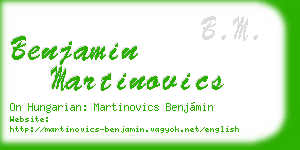 benjamin martinovics business card